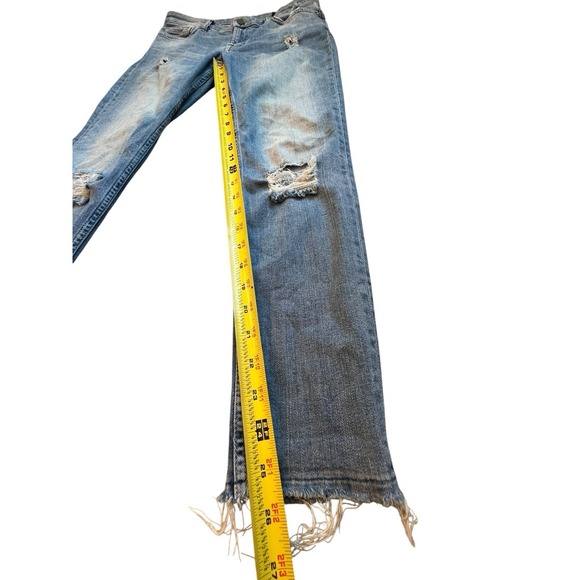 ALL SAINTS Jeans‎ Womens Size 28 White Mast Ankle Destroy Low Rise Frayed Hem - Picture 6 of 8